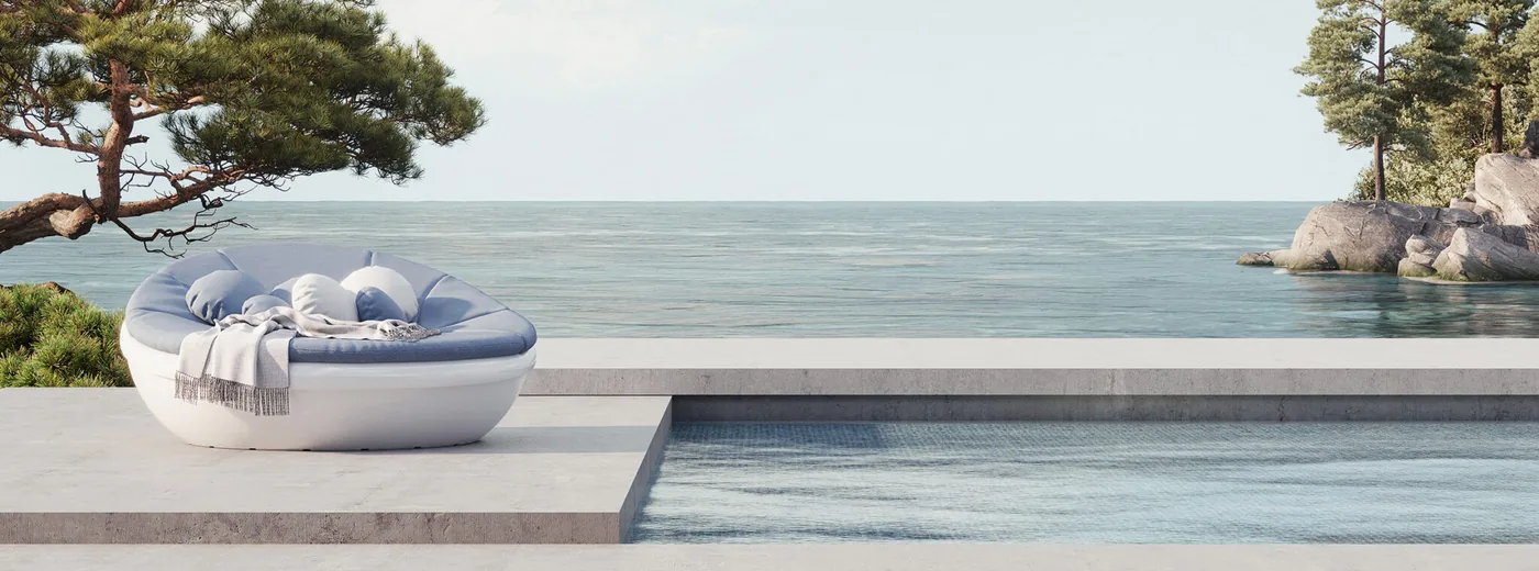 Solpuri Outdoor-Situation mit moderner Lounge