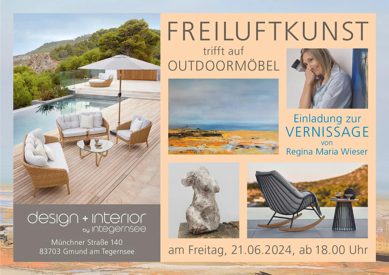 Vernissage-Plakat Freiluftkunst mit Regina Maria Wieser